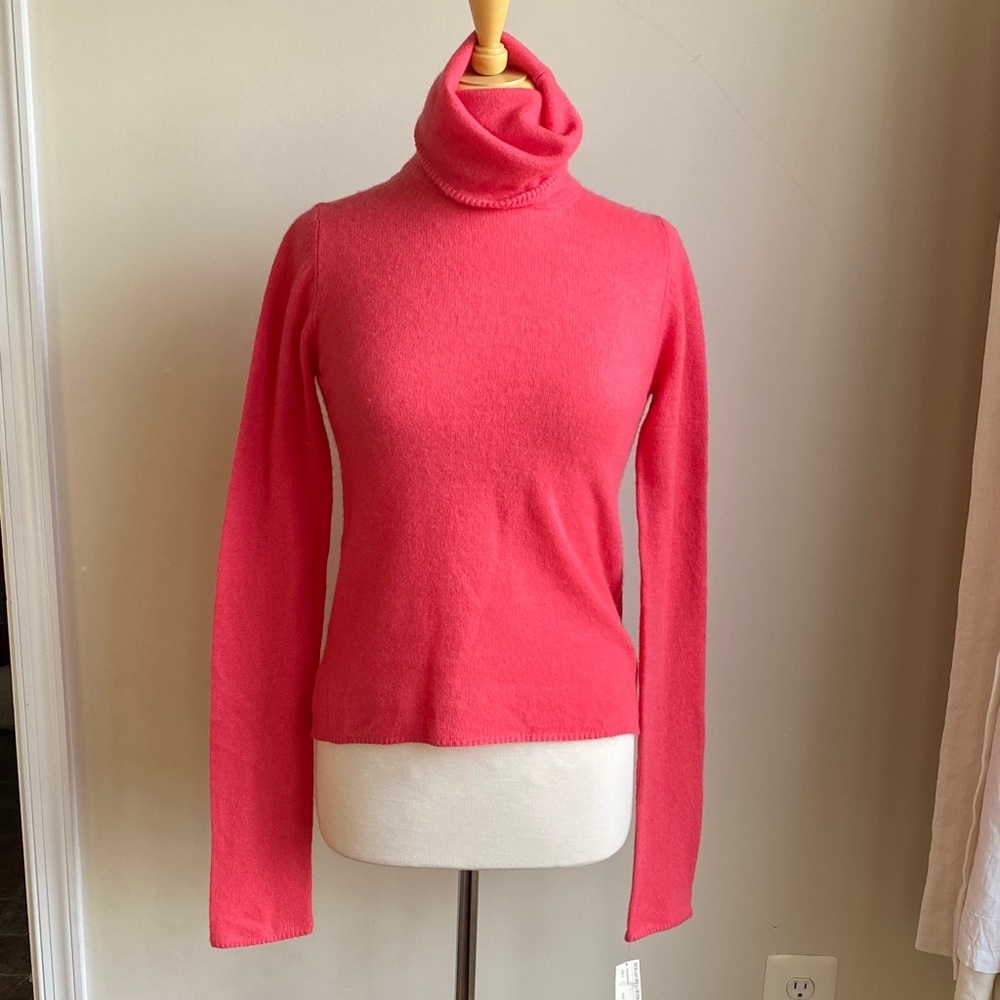 VTG FAI 100% Cashmere Turtleneck Sweater Lightweight Deadstock Bergdorf Goodman